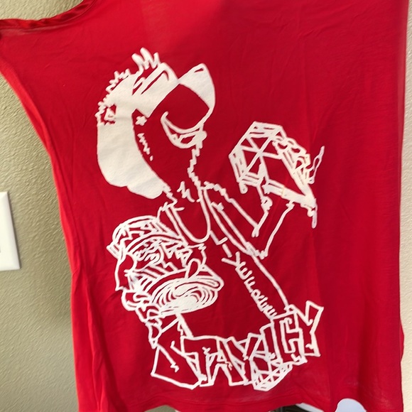 Soho diamond relax fit tank top with silk trim - Picture 2 of 6